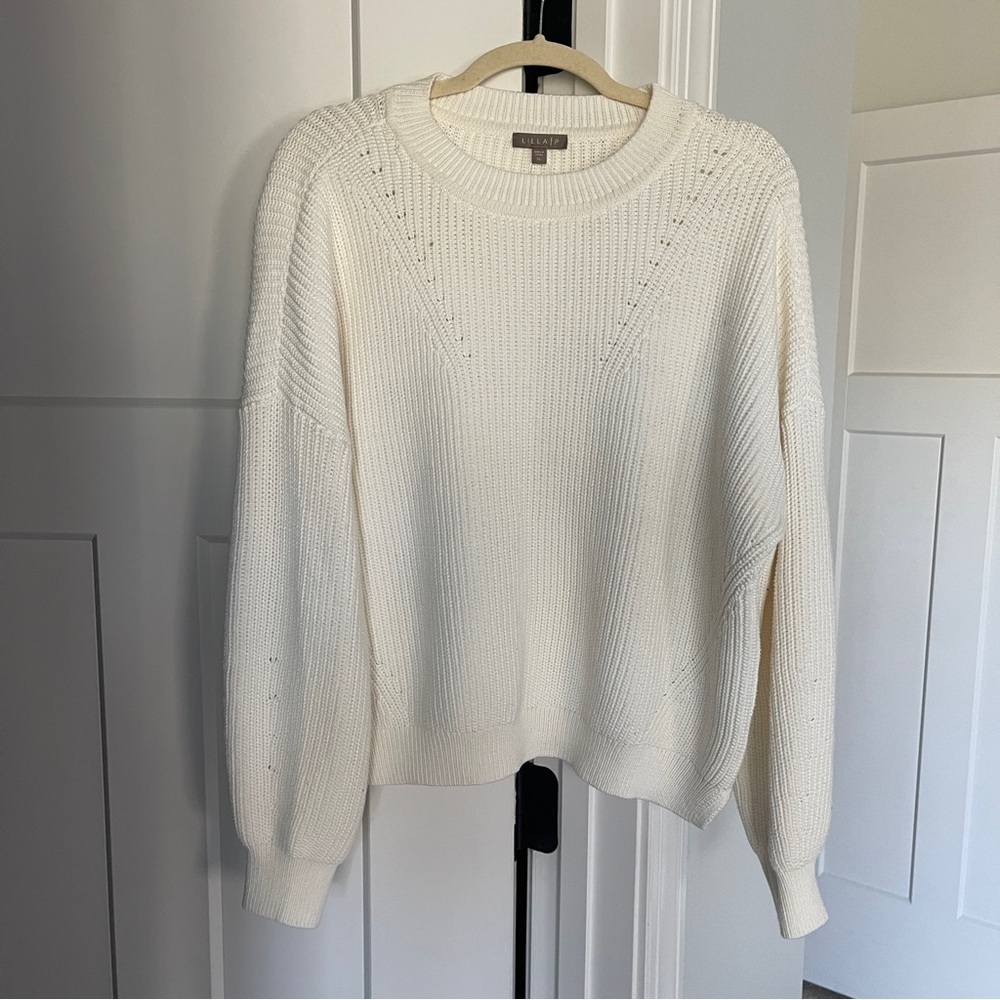 NWT Lilla P Ivory Knit Pullover‎ Sweater